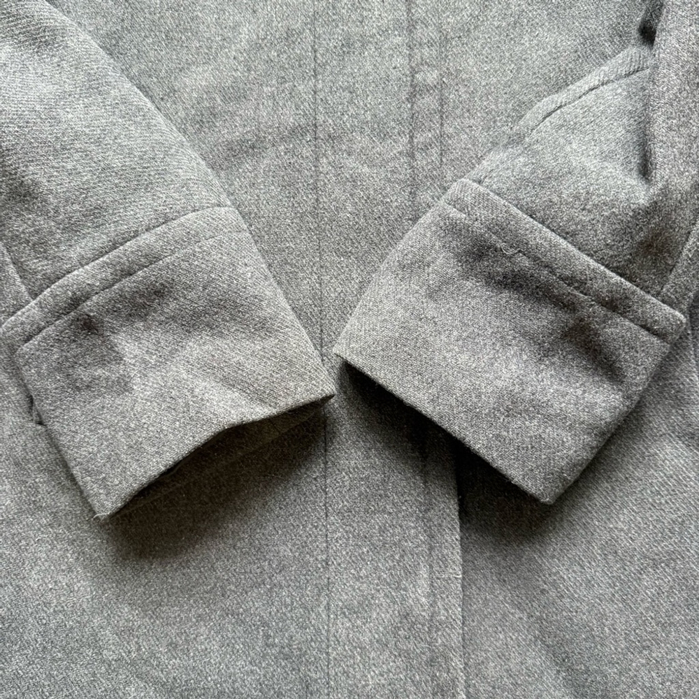 London Fog Charcoal Pea Trench Coat Size M Wool Blend Winter Cozy Warm - Picture 6 of 14